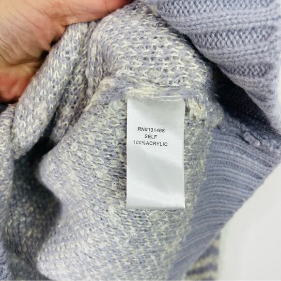 Fate purple cream stripe zig zag preppy boho pullover sweater 1X - Picture 6 of 7